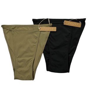 SKIMS Fits Everybody String Bikini Lot of 2 Khaki Onyx Women’s XXS